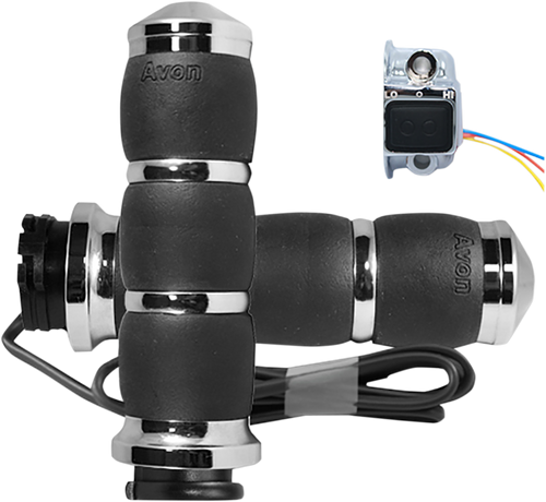 Grips - Heated - Velvet Air - Cable - Chrome - Lutzka's Garage