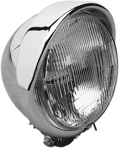 H-4 Headlight with Visor- 5-3/4" - Chrome - Lutzka's Garage