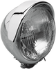 H-4 Headlight with Visor- 5-3/4" - Chrome - Lutzka's Garage