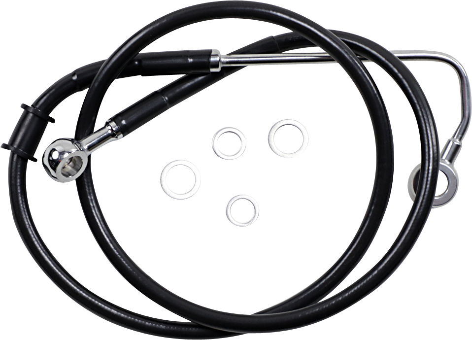 Brake Line - +4" - Black - 15-17 Softail - Lutzka's Garage