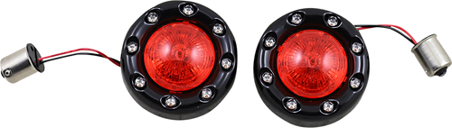 Bullet Turn Signal 1156 - Black - Red Lens - Lutzka's Garage