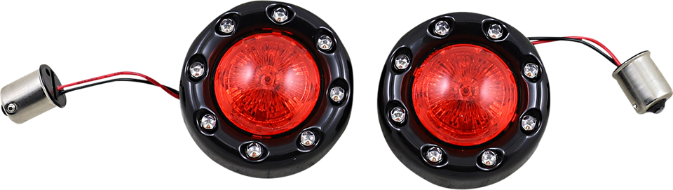 Bullet Turn Signal 1156 - Black - Red Lens - Lutzka's Garage