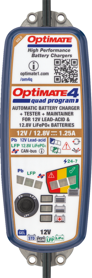 Battery Charger/Maintainer - OptiMate 4 - Quad Program - Premium