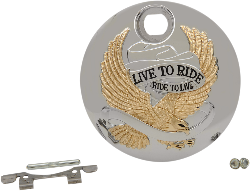 Live to Ride Console Door - Chrome with Gold