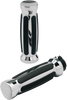 Grips - Straight - Rubber - Chrome - Lutzka's Garage