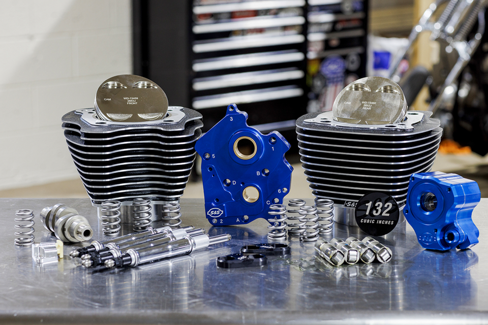 132" Power Package Engine Performance Kit - Chain Drive - Water Cooled - Highlighted Fins - M8