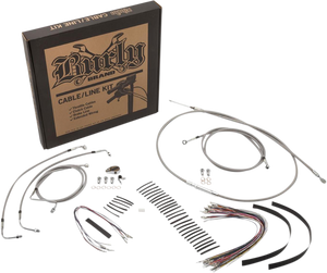 Handlebar Cable/Brake Line Kit - Complete - 15" Ape Hanger Handlebars - Stainless Steel - Lutzka's Garage