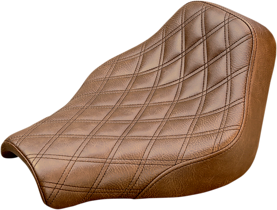 Renegade Solo Seat - Lattice Stitched - Brown - Lutzka's Garage