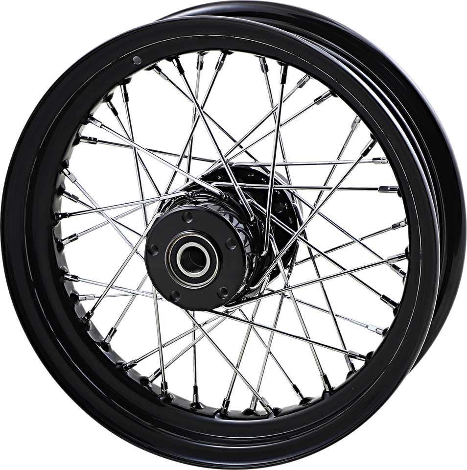Wheel - Laced - 40 Spoke - Rear - Black - 16x3 - 02-07 FLT - Lutzka's Garage