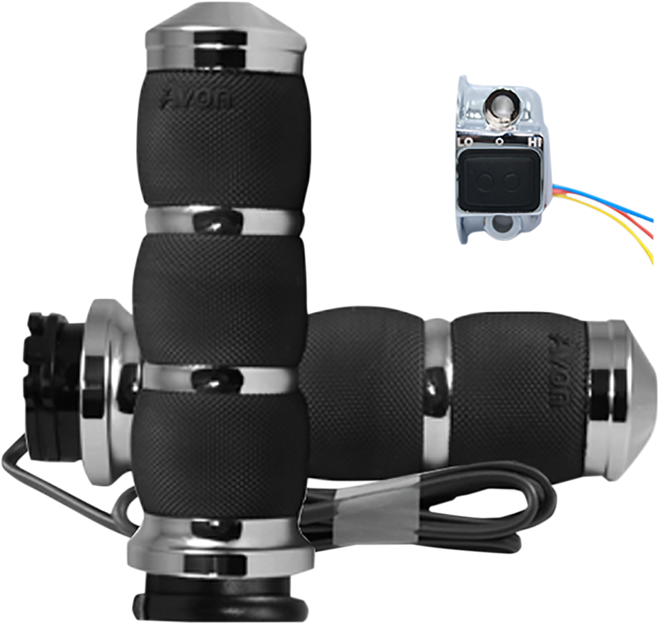 Grips - Heated - Air Cushion - Cable - Chrome - Lutzka's Garage