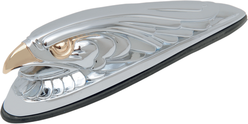 Eagle Head with Lights - Gold Eyes - Small - Chrome - Lutzka's Garage
