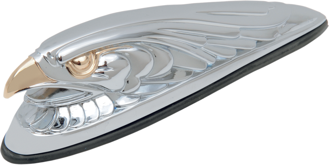 Eagle Head with Lights - Gold Eyes - Small - Chrome - Lutzka's Garage