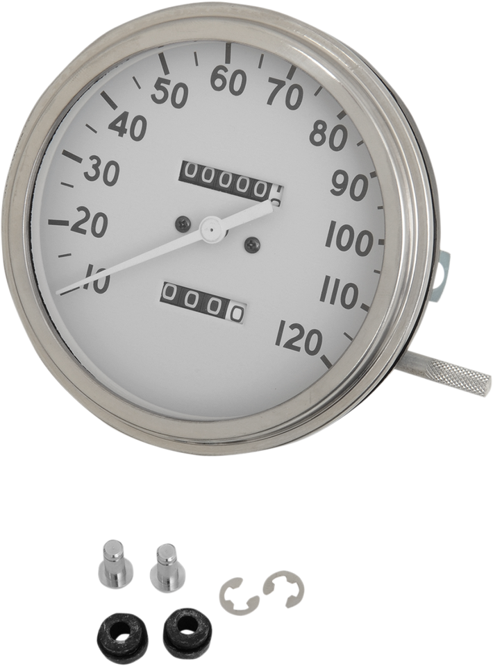 5" MPH FL-Style 1:1 Speedometer -  36-40 White Face