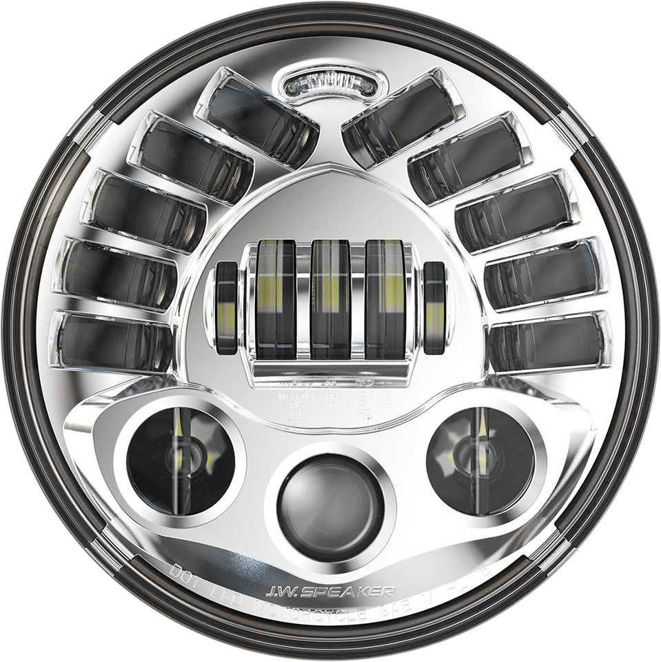 Adaptive Headlight with Adapter - 7" - Chrome - Lutzka's Garage