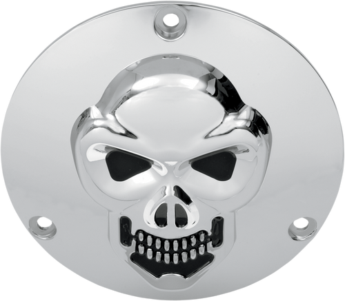 Skull Derby Cover - Chrome - 3 Hole - Lutzka's Garage