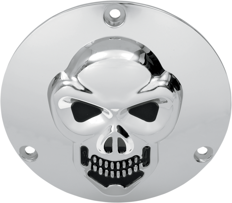 Skull Derby Cover - Chrome - 3 Hole - Lutzka's Garage