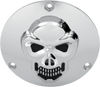 Skull Derby Cover - Chrome - 3 Hole - Lutzka's Garage