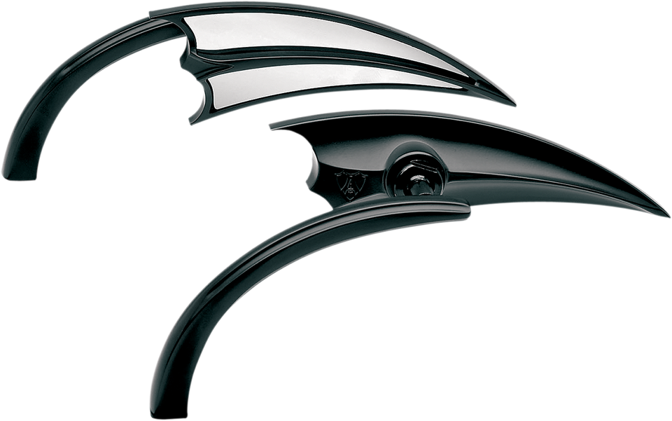 Scoop Triangle Mirror - Black - Right - Lutzka's Garage