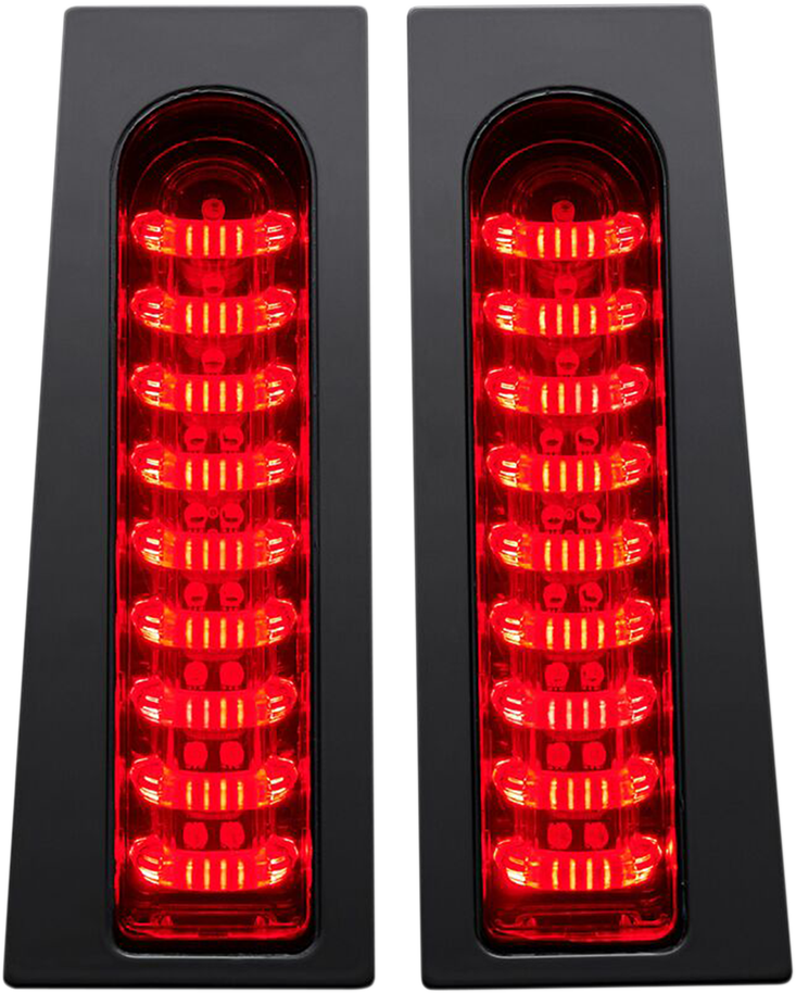 Saddlebag Lights -  Red - Gloss Black - Lutzka's Garage
