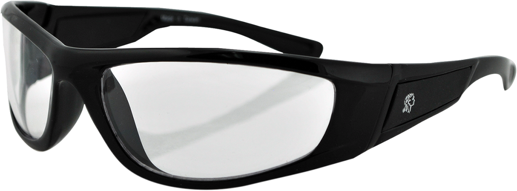 Iowa Sunglasses - Shiny Black - Clear - Lutzka's Garage