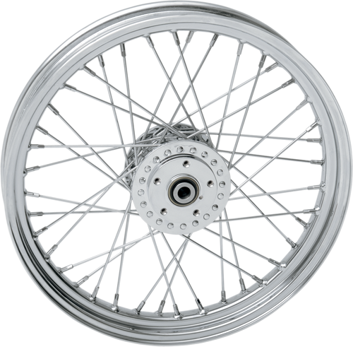 Wheel - Laced - 40 Spoke - Front - Chrome - 19x2.5 - Lutzka's Garage