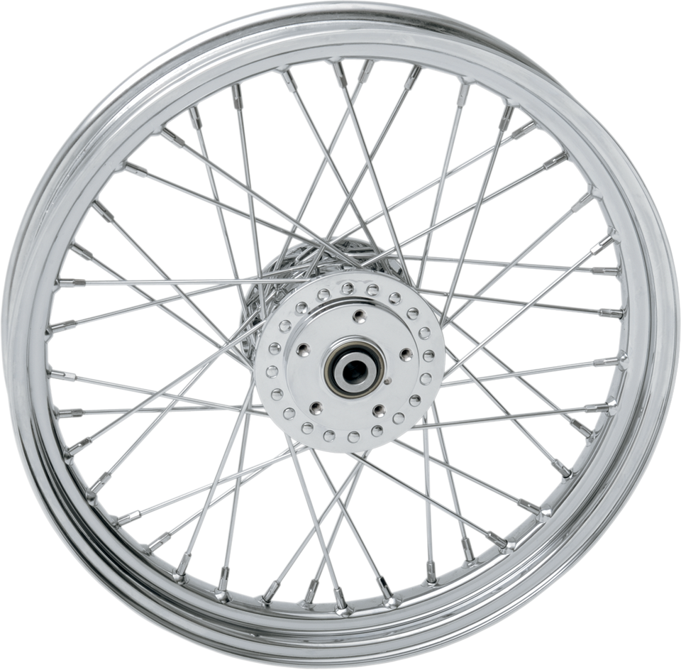 Wheel - Laced - 40 Spoke - Front - Chrome - 19x2.5 - Lutzka's Garage