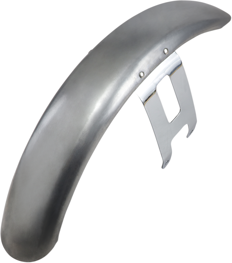 Wide Glide-Style Front Fender with Chrome Mounting Brackets - For 19