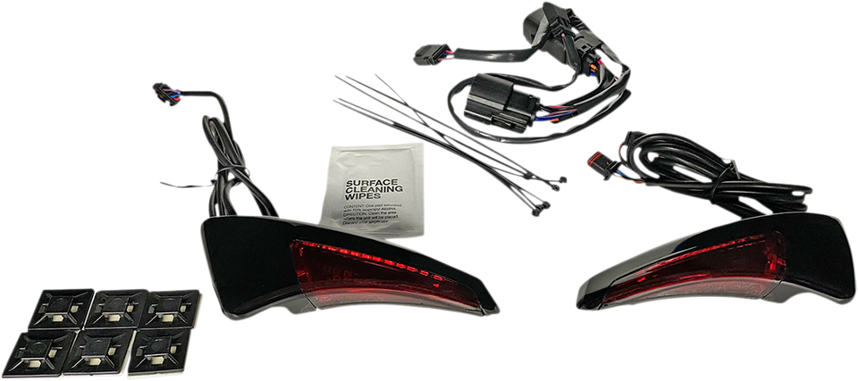 Sequential Tour Pak Seat Back Rest LED Lights - Black/Red - CVO - Lutzka's Garage