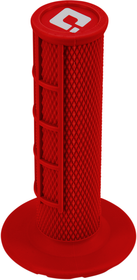 Grips - MX - Half Waffle - Red - Lutzka's Garage