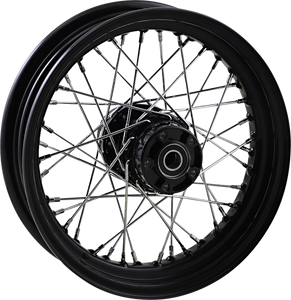 Wheel - Laced - 40 Spoke - Rear - Black - 16x3 - 08+ XL - Lutzka's Garage