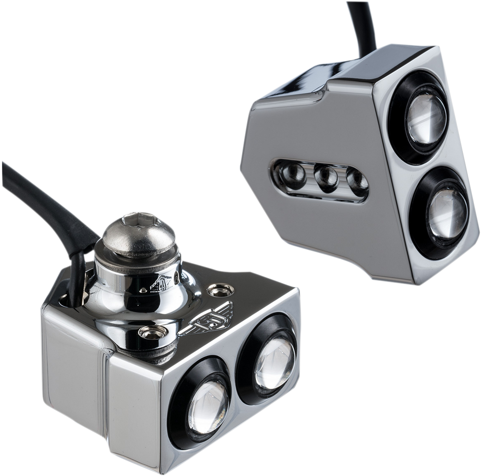 LED Side Mount Turn Signal - Chrome/Amber - Lutzka's Garage