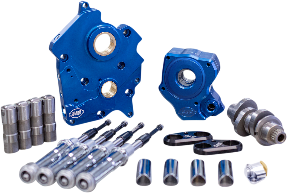 Cam Chest Kit with Plate M8 - Chain Drive - Water Cooled - 475 Cam - Chrome Pushrods