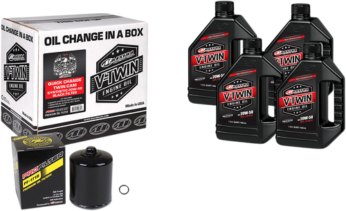 Quick Change Twin Cam Synthetic 20W-50 Oil Change Kit - Black Filter