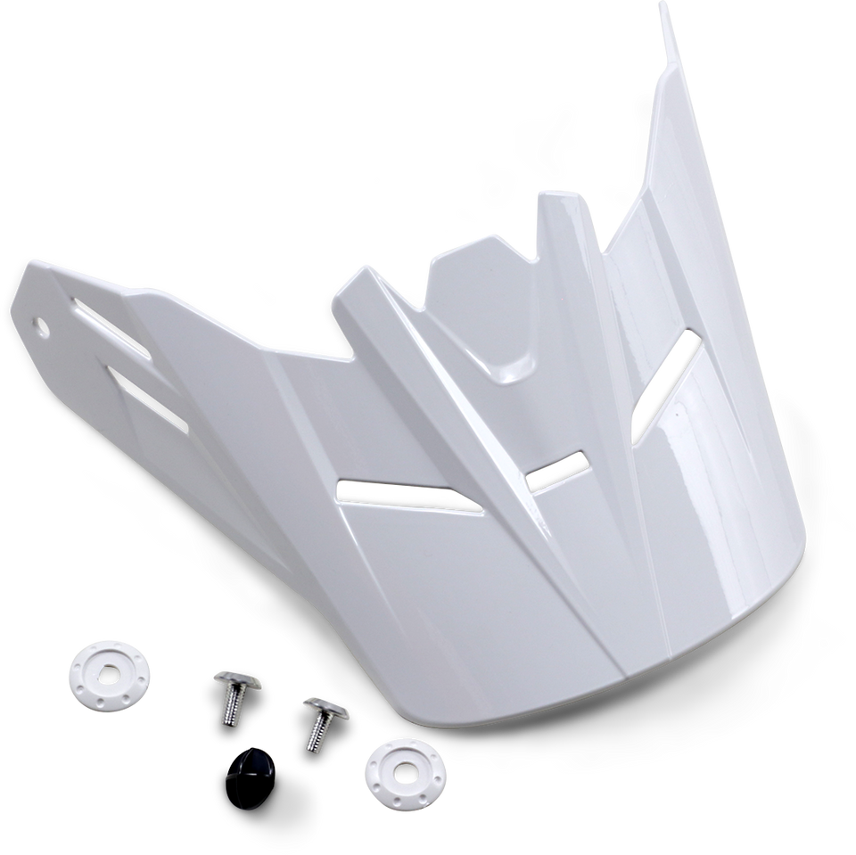 Youth Rise Visor Kit - Solid - Gloss White - Lutzka's Garage