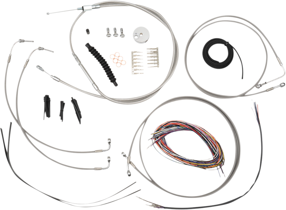 Handlebar Cable/Brake Line Kit - Complete - Mini Ape Hanger Handlebars - Stainless