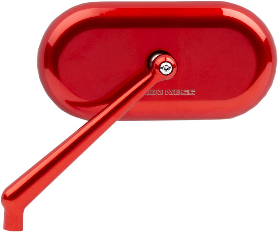 Oval Mirror - Red - Left - Lutzka's Garage