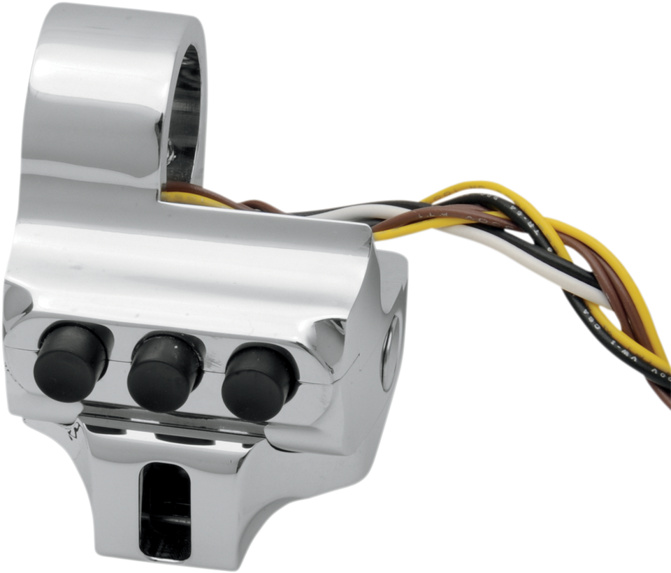 Switch Housing - Left Side - Cable Clutch - Four Button - Chrome - Lutzka's Garage