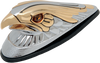 Gold Eagle Head with Lights - Amber Eyes - Large - Chrome - Lutzka's Garage