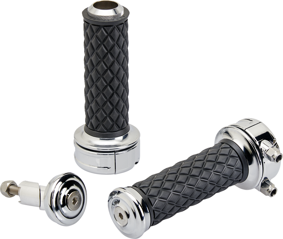 Grips - Alumicore - Custom - Chrome - Lutzka's Garage