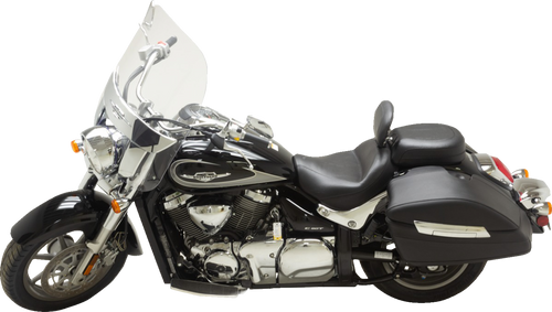 Wide Touring Solo Seat - Black - Plain - with Driver Backrest - C90T 15-19 - Lutzka's Garage