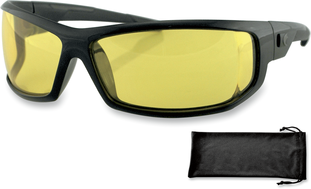 AXL Sunglasses - Gloss Black - Yellow - Lutzka's Garage