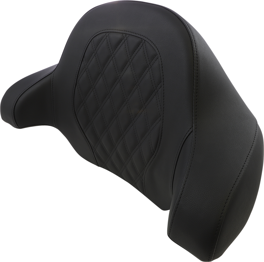 Tour-Pak Backrest Pad - Step-Up Lattice Stitched Seat - Black - Lutzka's Garage
