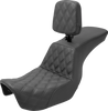Tour Step Up Seat - Rider Backrest - Front Lattice Stitch - Dyna 06-17