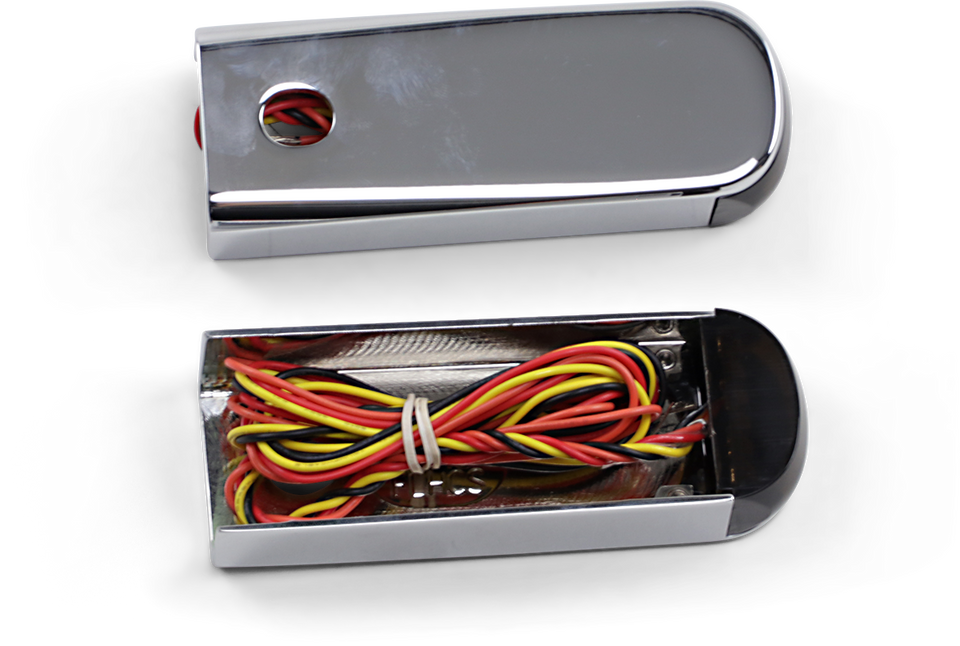 LED Strut Light - Smoke/Red Chrome FLHC