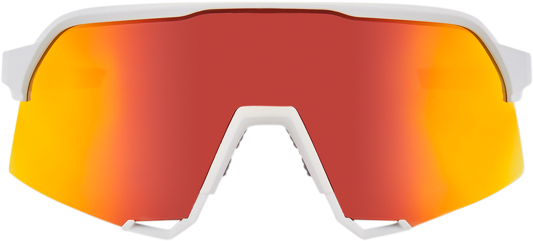 S3 Sunglasses - White - Red Mirror - Lutzka's Garage
