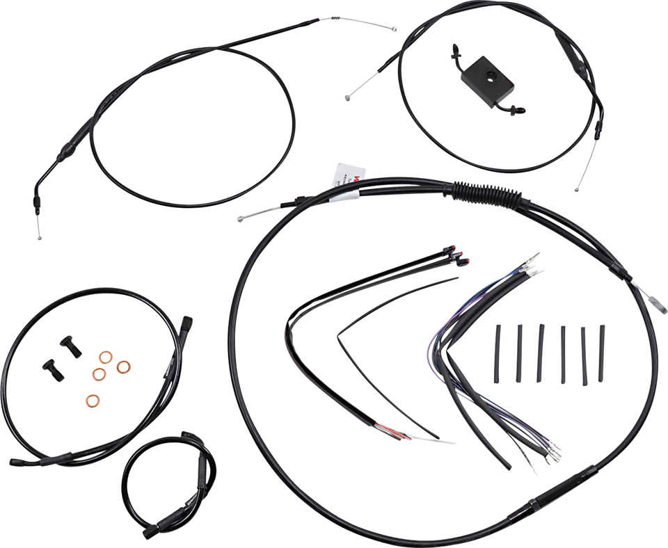 Handlebar Cable and Brake Line Kit - Extended - Sportsters - 16" Ape Hanger Handlebars - ABS