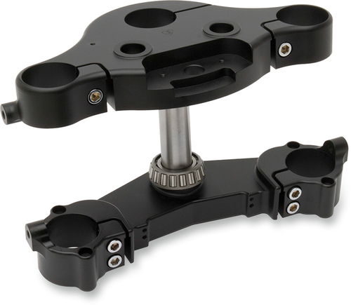 7&7 Raked Triple Tree - Black - 7° Rake - Lutzka's Garage