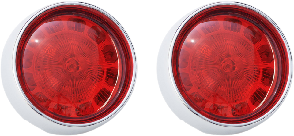 Bullet Turn Signal - 1156 - Chrome - Red Lens - Lutzka's Garage