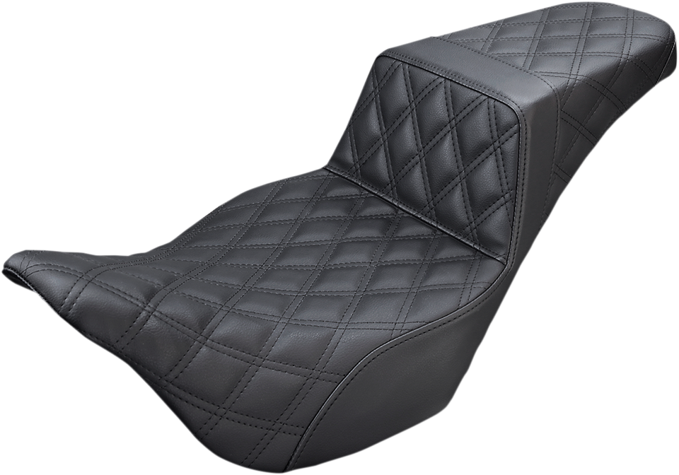 Step Up Seat - Lattice Stitched - Black - FLH - Lutzka's Garage