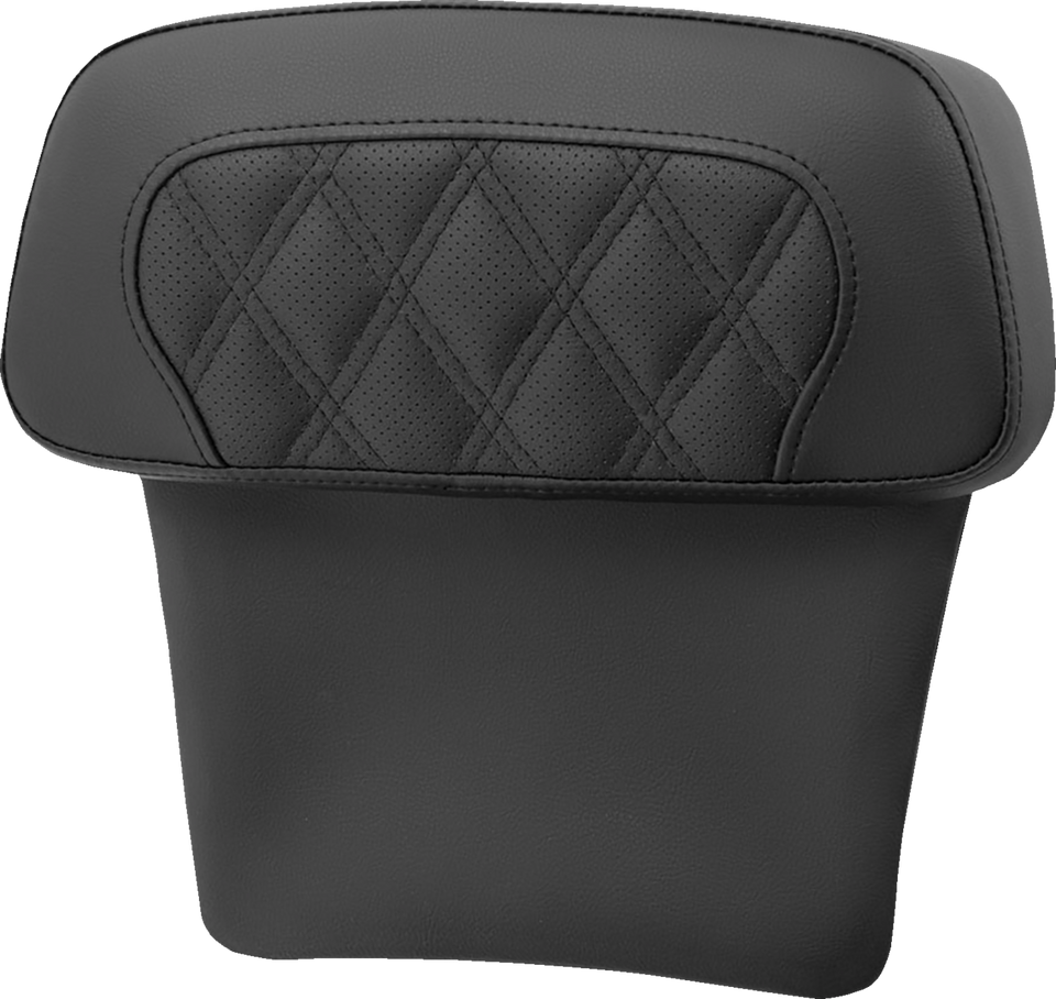 Chopped Tour Pak Backrest Pad - RoadSofa™ - Perforated Black w/ Lattice Stitch - FLT/FLH 14-23